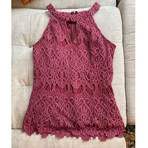Maroon lace tank